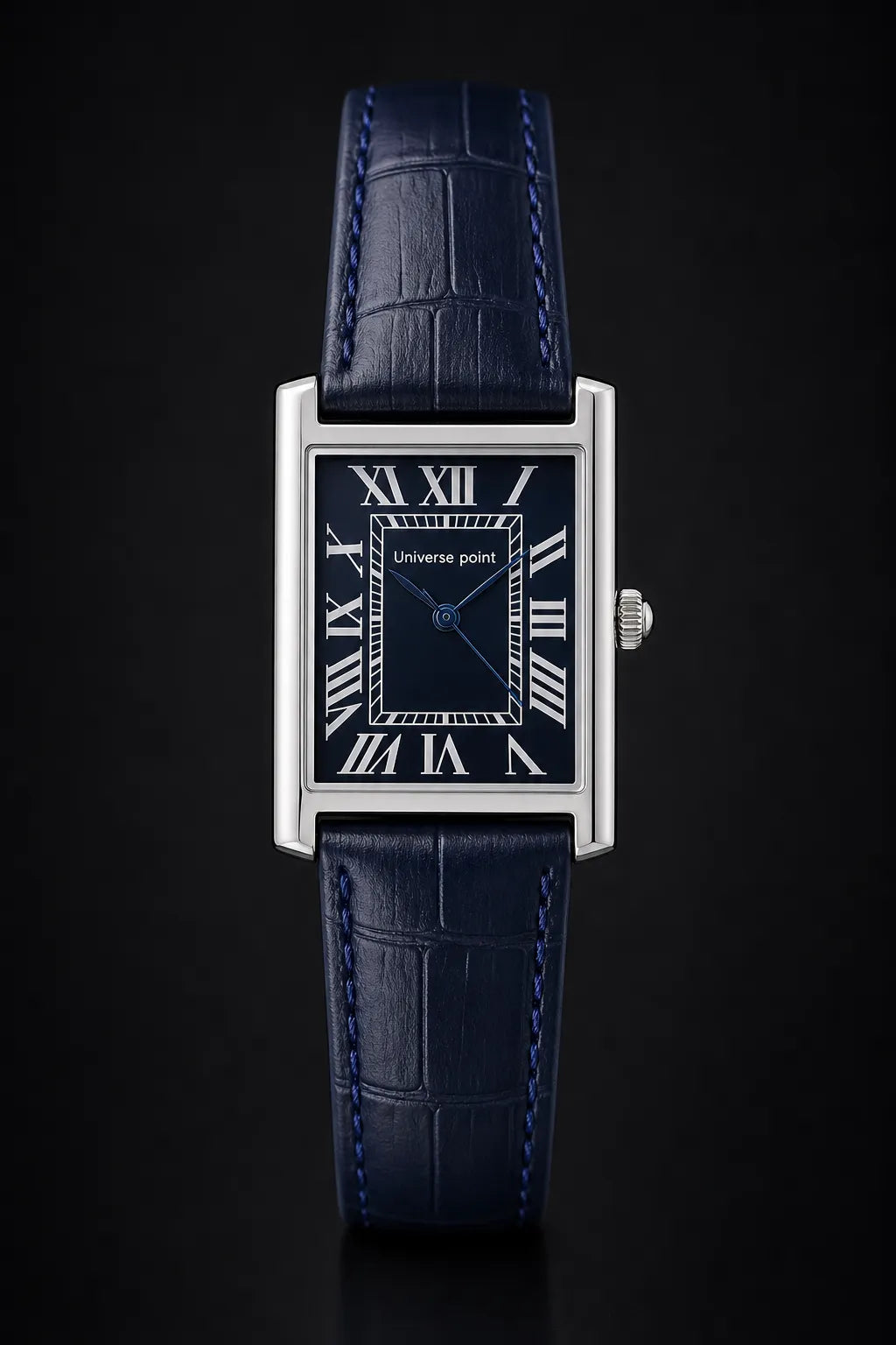 Branded Men's Rectangular Watch with Roman Numeral Dial