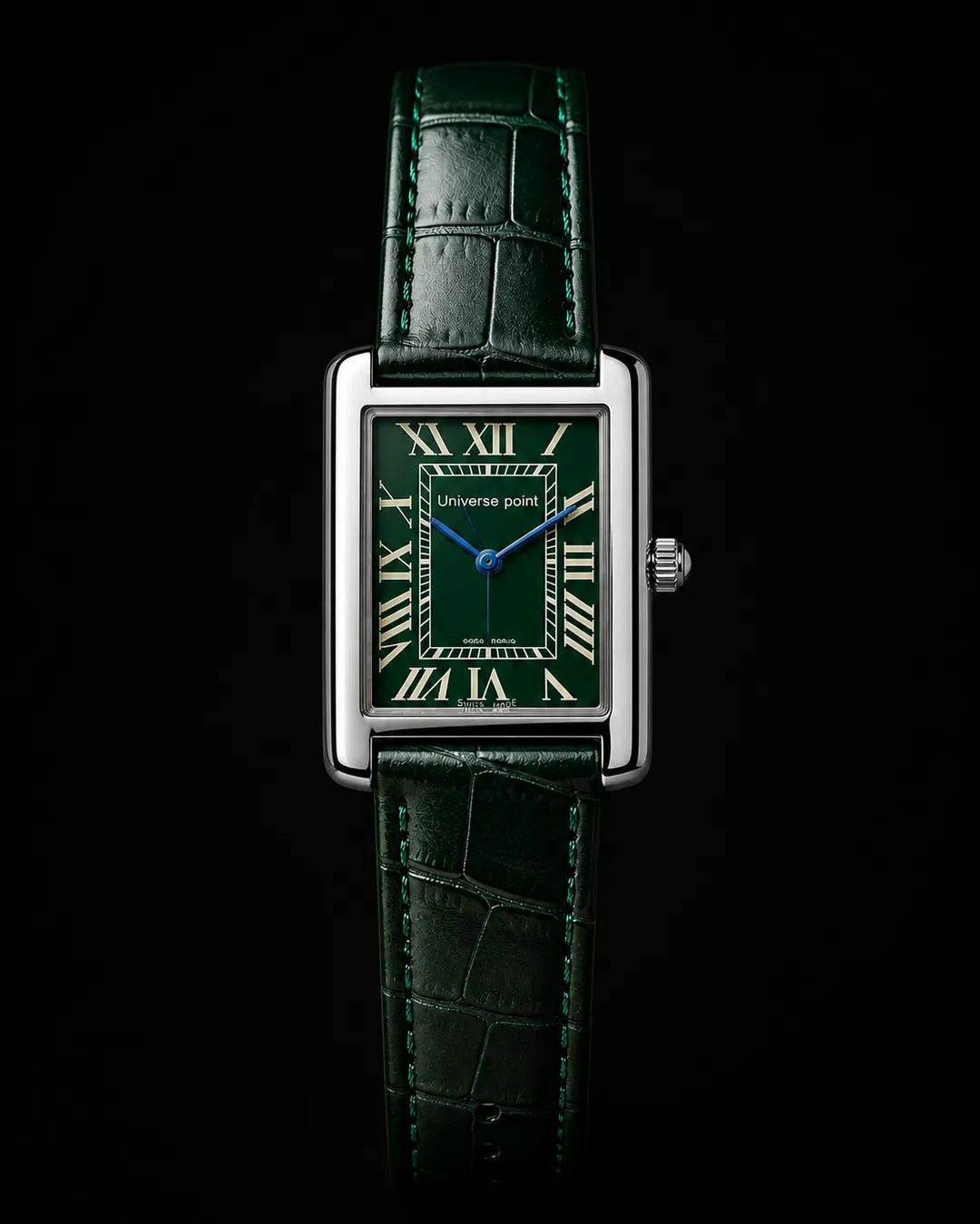 Branded Men's Rectangular Watch with Roman Numeral Dial