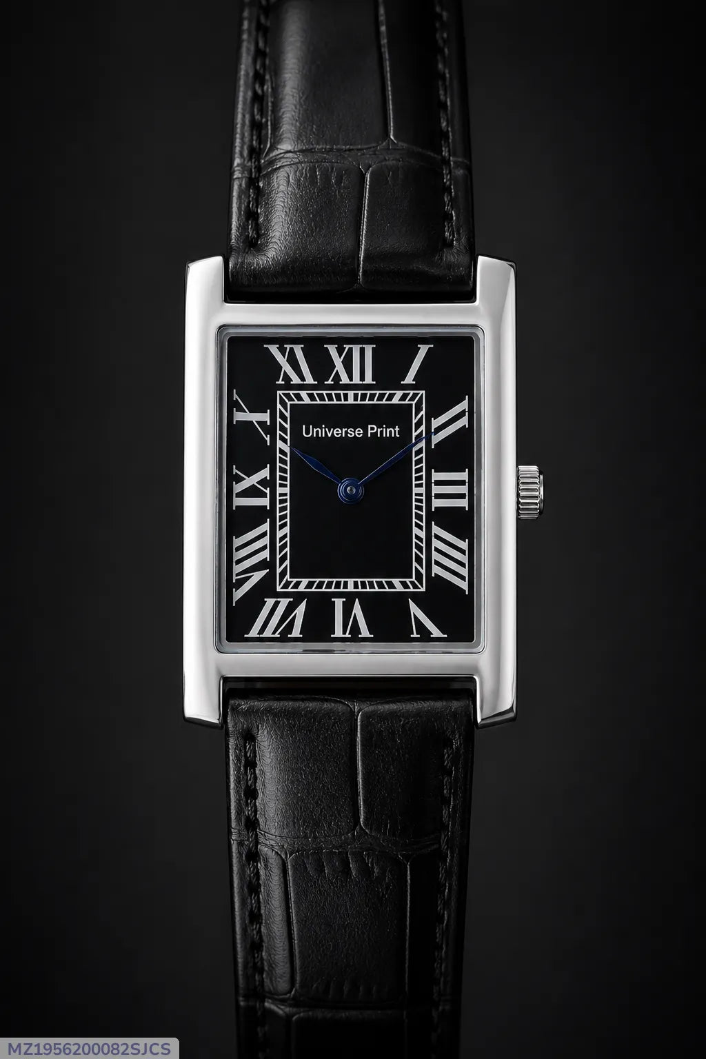 Branded Men's Rectangular Watch with Roman Numeral Dial